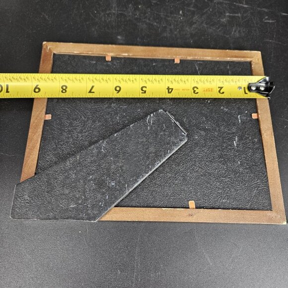 Vintage 3D Mixed Media Landscape Art Framed Original Boats Cliffs Trees 8x6 - Picture 11 of 12